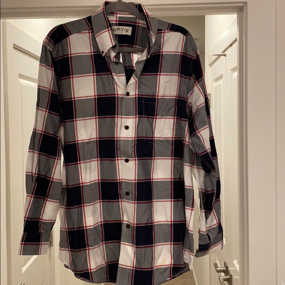 Long sleeve checkered button down